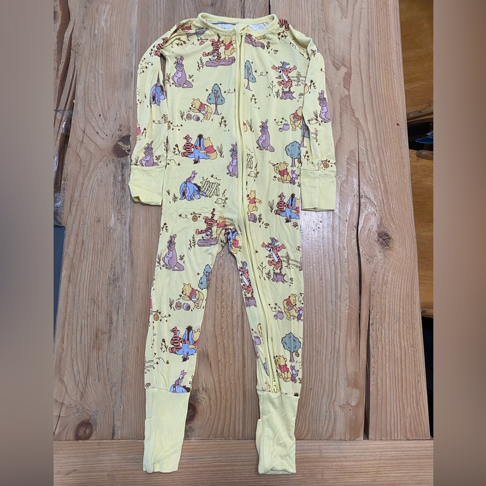 Little Sleepies Yellow Winnie the Pooh Print Footie